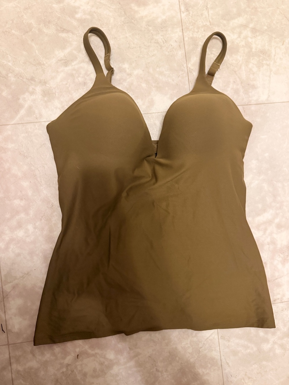 Victoria's Secret Olive Green Smooth Camisole with Built-In Cups